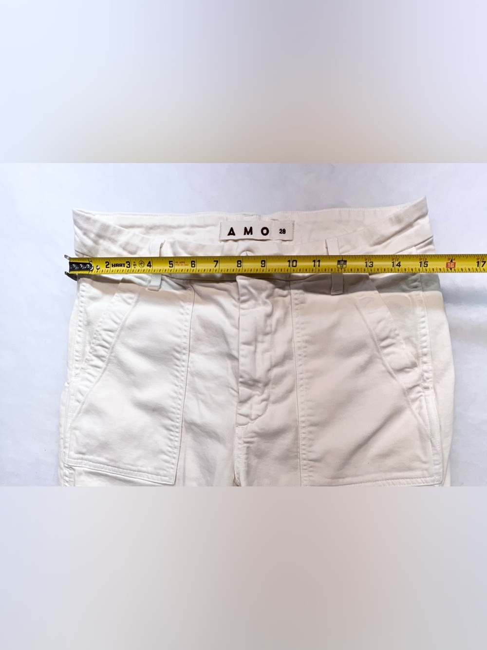 AMO Easy Army Trousers In
Bone Color Straight Leg Raw Hem Women’s 28 - Picture 9 of 13